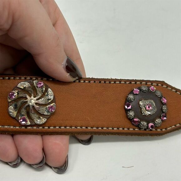HWG Overlay Women\'s Pink Rhinestone Encrusted Western Belt 36\